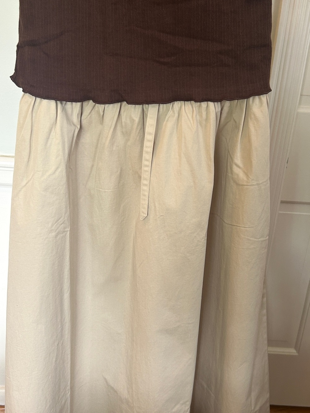 Khaki Tan Crisp Twill Maxi Skirt Pockets Size 10 NWOT - Picture 12 of 15